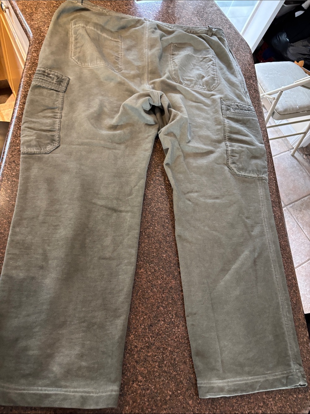 Helmut Lang Wide Leg Pants in Olive Green - Picture 8 of 11